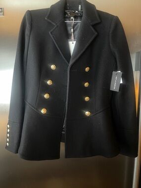 LOVE SHACK FANCY  rich black wool coat Never worn size 2